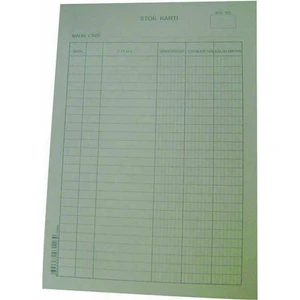 Ambar Stok Kartı Dikey 100'lü