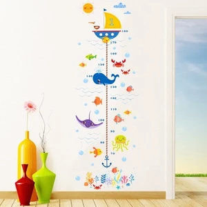 Kt Decoration Deniz Hayvanları Temalı Bebek ve Çocuk Odası Boy Ölçer Pvc Duvar Sticker
