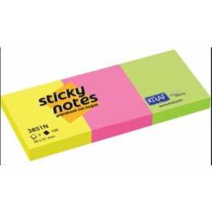 38 x 51 mm 3 Renkli Yapışkanlı Not Kağıdı