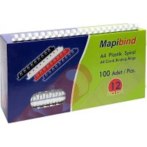 12 mm Plastik Spiral 100 Adet Beyaz