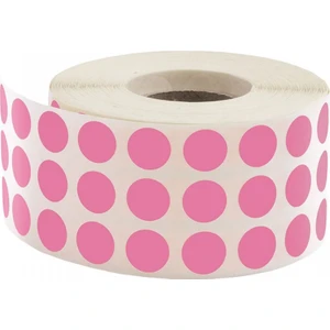 Pembe 10 mm Renkli Nokta Etiketi 5000'li Rulo