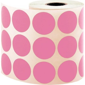 Pembe 30 mm Renkli Nokta Etiketi 2000'li Rulo