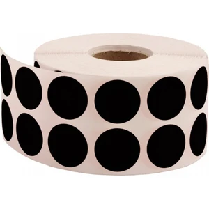 Siyah 20 mm Renkli Nokta Etiketi 2500'lü Rulo