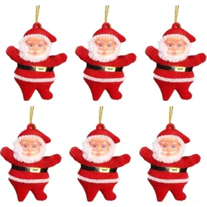 Yılbaşı Çam Ağacı Süsü Dekor Noel Baba Figürü 6 Adet