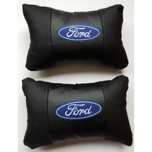 Ford Deri Nakışlı Oto Başlık Boyun Yastığı İki Adet