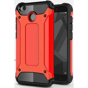 Caseart Xiaomi Redmi 4x Kapak Çift Katmanlı Zırh Tank Kılıf - Kırmızı