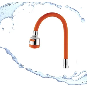 Fonksiyonlu Turuncu Oynar Gövdeli Tasarruflu Su Musluk Başlığı  Fonksiyonlu Silikon Kubar Kuğu Eviye Borusu