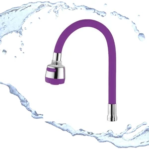 Fonksiyonlu Mor Oynar Gövdeli Tasarruflu Su Musluk Başlığı  Fonksiyonlu Silikon Kubar Kuğu Eviye Borusu