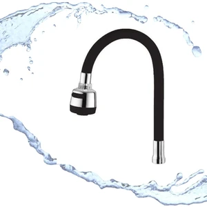 Fonksiyonlu Siyah Oynar Gövdeli Tasarruflu Su Musluk Başlığı  Fonksiyonlu Silikon Kubar Kuğu Eviye Borusu