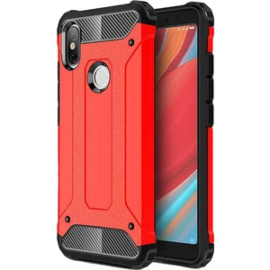 Caseart Xiaomi Redmi S2 Kapak Çift Katmanlı Zırh Tank Kılıf - Kırmızı