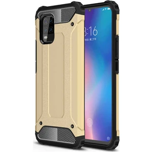 Caseart Xiaomi Mi 10 Lite Kapak Çift Katmanlı Zırh Tank Kılıf - Gold