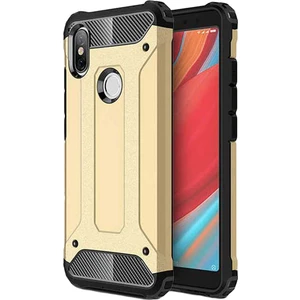 Caseart Xiaomi Redmi S2 Kapak Çift Katmanlı Zırh Tank Kılıf - Gold