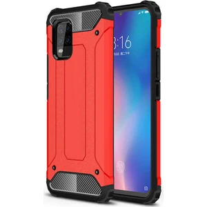 Caseart Xiaomi Mi 10 Lite Kapak Çift Katmanlı Zırh Tank Kılıf - Kırmızı