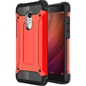 Caseart Xiaomi Redmi 5 Plus Kapak Çift Katmanlı Zırh Tank Kılıf - Kırmızı