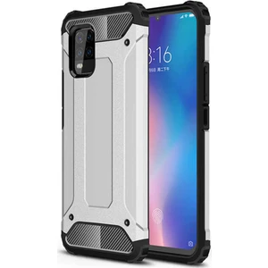 Caseart Xiaomi Mi 10 Lite Kapak Çift Katmanlı Zırh Tank Kılıf - Gri