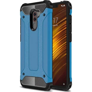 Caseart Xiaomi Pocophone F1 Kapak Çift Katmanlı Zırh Tank Kılıf - Mavi