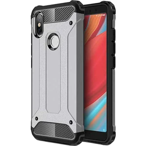 Caseart Xiaomi Redmi S2 Kapak Çift Katmanlı Zırh Tank Kılıf - Gri