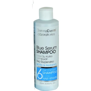 Mavi Serum Şampuan 250 ml Biotin Panthenol Vitamin E Keratin Yıpranmış Saçlar İçin Hacim ve Canlılık