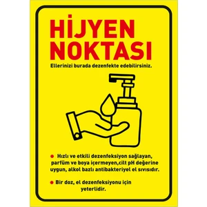 Hijyen Noktası Sarı Zeminli Dekote Malzeme 25 x 35 cm Syl32