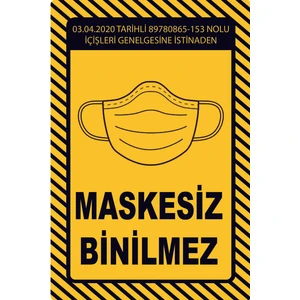 Tellgraf Maskesiz Binilmez Covid Etiketi
