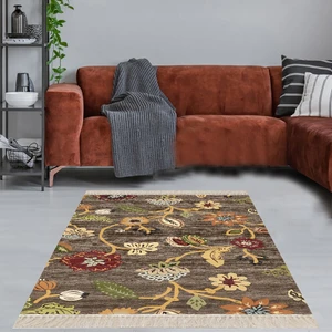 Bona Fortuna Osmanlı Motifi Çiçek Desen Dijital Baskı Yıkanabilir Modern Salon Halısı ve Yollu