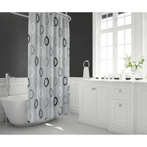 Tropik Banyo Duş Perdesi 5033 Çift Kanat Gri 2 x 120 x 200