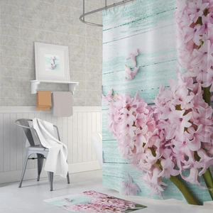 Tropik Lilac Banyo Duş Perdesi Tek Kanat 1 x 120 x 200