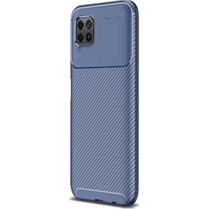 Oppo Reno 4 Lite Kılıf Negro Karbon Dizayn Silikon Lacivert
