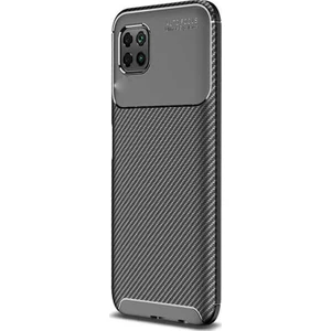 Oppo Reno 4 Lite Kılıf Negro Karbon Silikon + Nano Glass Siyah