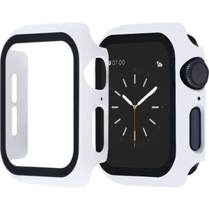 Case Street Apple Watch Se 44 mm Ekran Koruyucu Full Glue Gard Renkli Beyaz