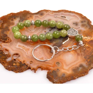 Taş Sandığı Yeşim Taşı Tesbih Şeklinde Anahtarlık