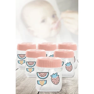Altılı  Desenli Bebek Mama Kavanozu 200 ml.