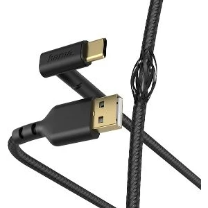 187213 1.5m USB-C - USB-A Stand Şarj/Data Kablo – Siyah