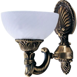 Avize Çarşısı, Omega Tekli Beyaz Cam Başlıklı, Eskitme Antik Renk Metal Gövde, Duvar Aplik BS.3035-52-19 B