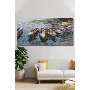 Hediyeler Kapında 100X140 Yağlı Boya Görünümlü Liman Kanvas Tablo