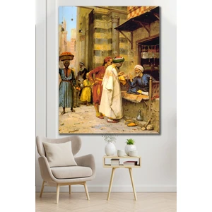 Hediyeler Kapında 100X140 Bazaar Kanvas Duvar Tablo