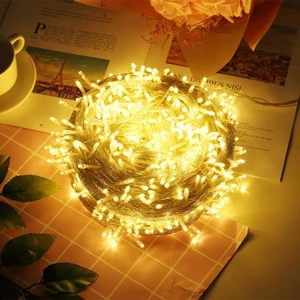 Ip LED Işık Animasyonlu 10METRE 100LED 'li sarı Renk 220V Fişli Peri LED Işık