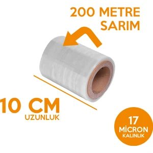 Arya Ambalaj 17 Mic 200 M 10 cm  Dilim Streç Film El Tipi