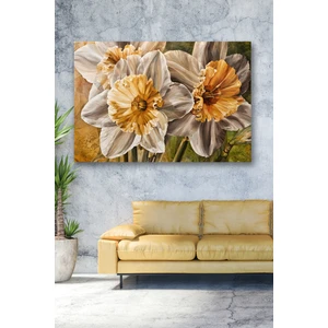 Hediyeler Kapında 50x70 Altın Çiçek Kanvas Tablo