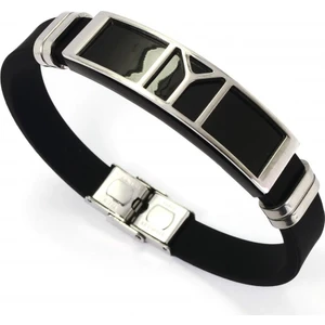 Osmanlı Gümüş IYI Kayı Boyu Diriliş Kauçuk Çelik Erkek Bileklik