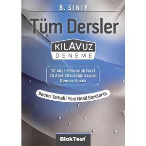 Bloktest Yayınları 8. Sınıf Tüm Dersler Kılavuz Deneme