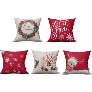 Marte Home Yılbaşı Tek Taraflı Yeni Yıl Konsept Dekoratif Kırlent Kılıfı Set 5'li