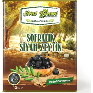 Sivas Yörem  Fermente Sofralık Siyah Zeytin 10 kg