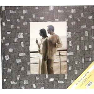 10X15 600 Lük Ofset Desenli Fotoğraf Albümü Gri