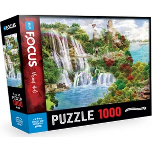 Blue Focus 1000 Parça Puzzle - Forest And Waterfall