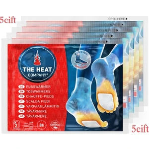 The Heat Company Ayak Isıtıcı - 8 Saat Sıcak Ayaklar - Tüm Ayakkabı - Ekstra İnce – Kullanımı Rahat -% 100 Doğal - Kendinden Yapışkanlı - 5 Çift