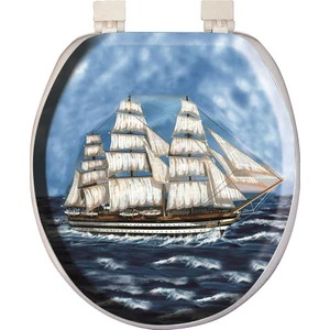 Jumbo Desenli Yumuşak Klozet Kapağı Beyaz