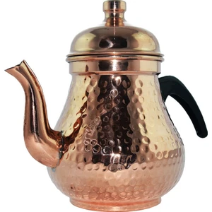Bakır Oval Demlik Armut Tip Çaydanlık