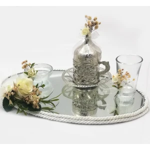 LORA DAVET Damat Kahve Fincanı TEPSISI GÜMÜŞ 54172