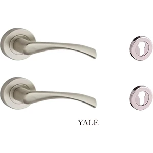 Rozetli Yale Kapı Kolu Takımı Nikel-Inox 20028R2153